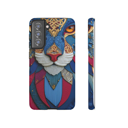 Chat Sacré : Masque Celtique en Cuir et Or