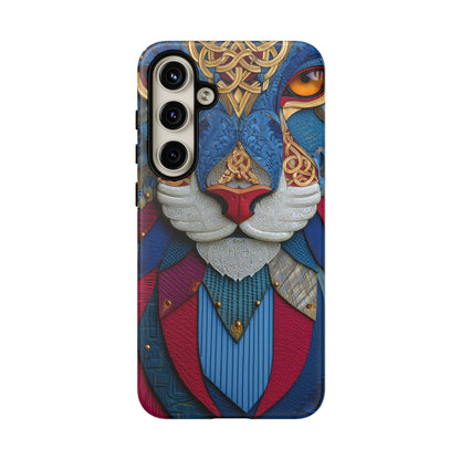 Chat Sacré : Masque Celtique en Cuir et Or