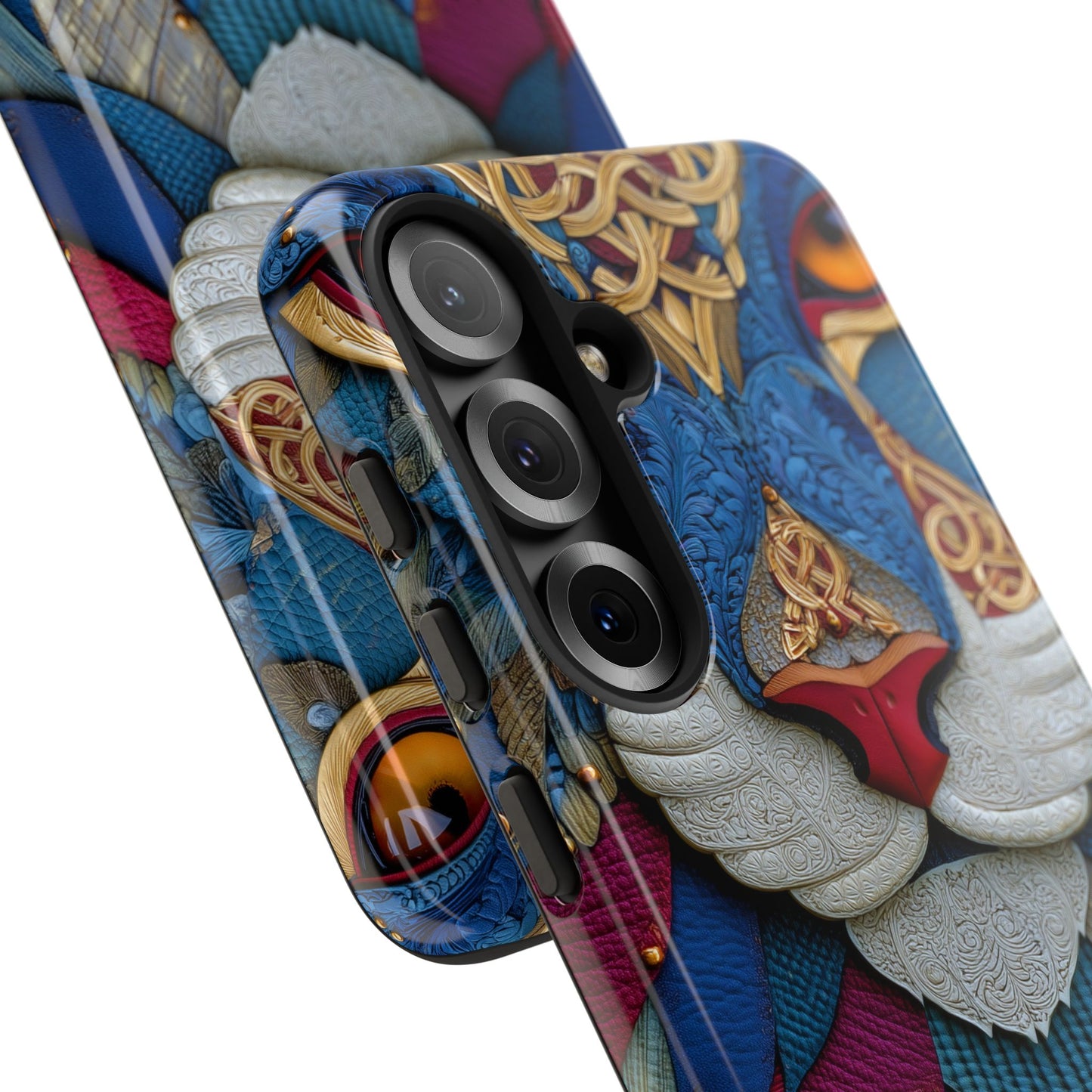 Chat Sacré : Masque Celtique en Cuir et Or