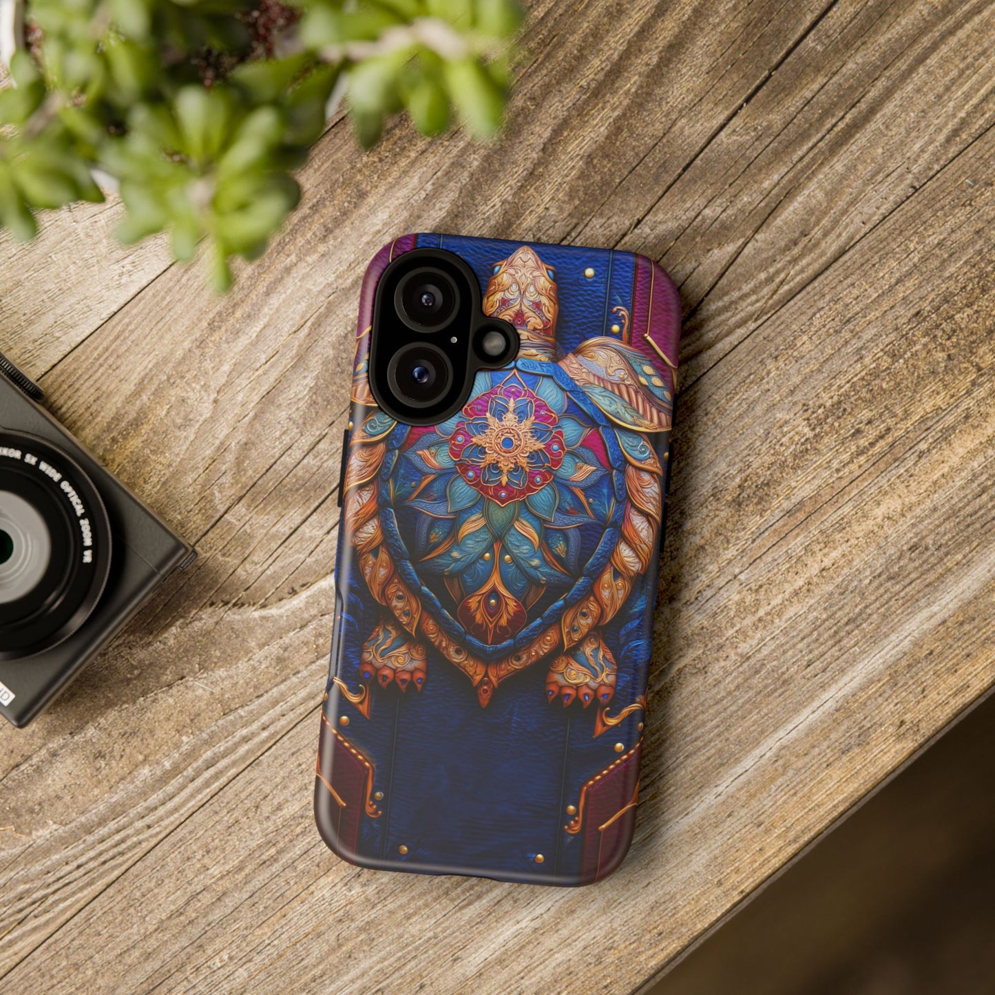 Tortue de Sagesse : Mandala Ornemental sur Cuir