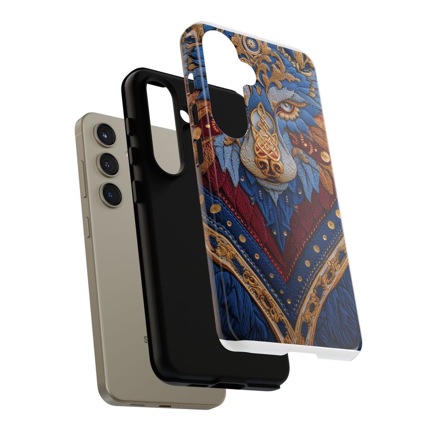 Loup des Glaces : Ornements Baroques et Fourrure Bleue