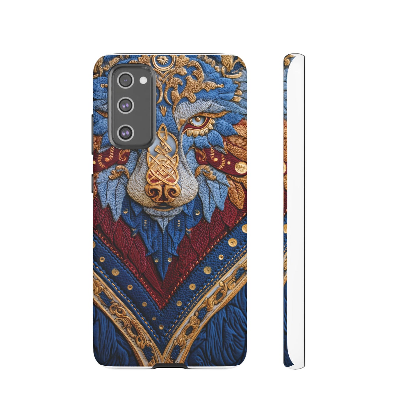 Loup des Glaces : Ornements Baroques et Fourrure Bleue