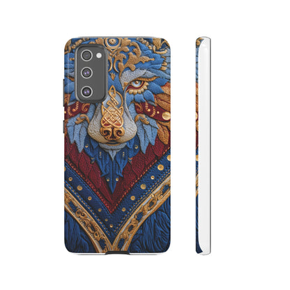 Loup des Glaces : Ornements Baroques et Fourrure Bleue