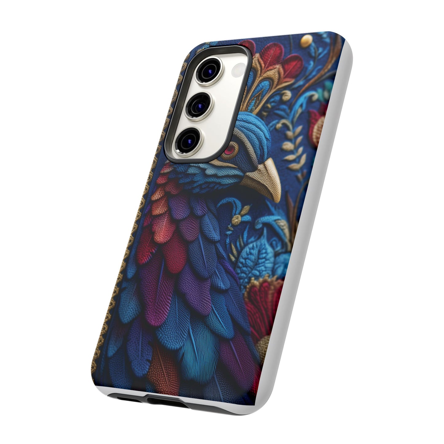 Paon Royal : Broderie de Luxe et Plumes Précieuses