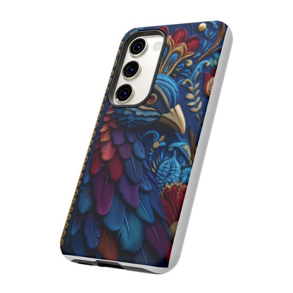 Paon Royal : Broderie de Luxe et Plumes Précieuses