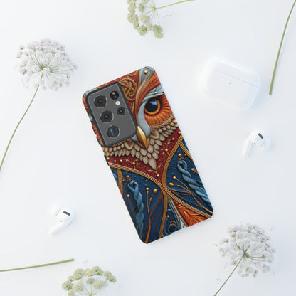 Hibou Royal : Art Textile Brodé et Cuir