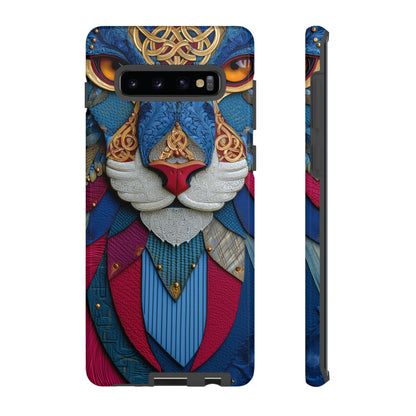 Chat Sacré : Masque Celtique en Cuir et Or