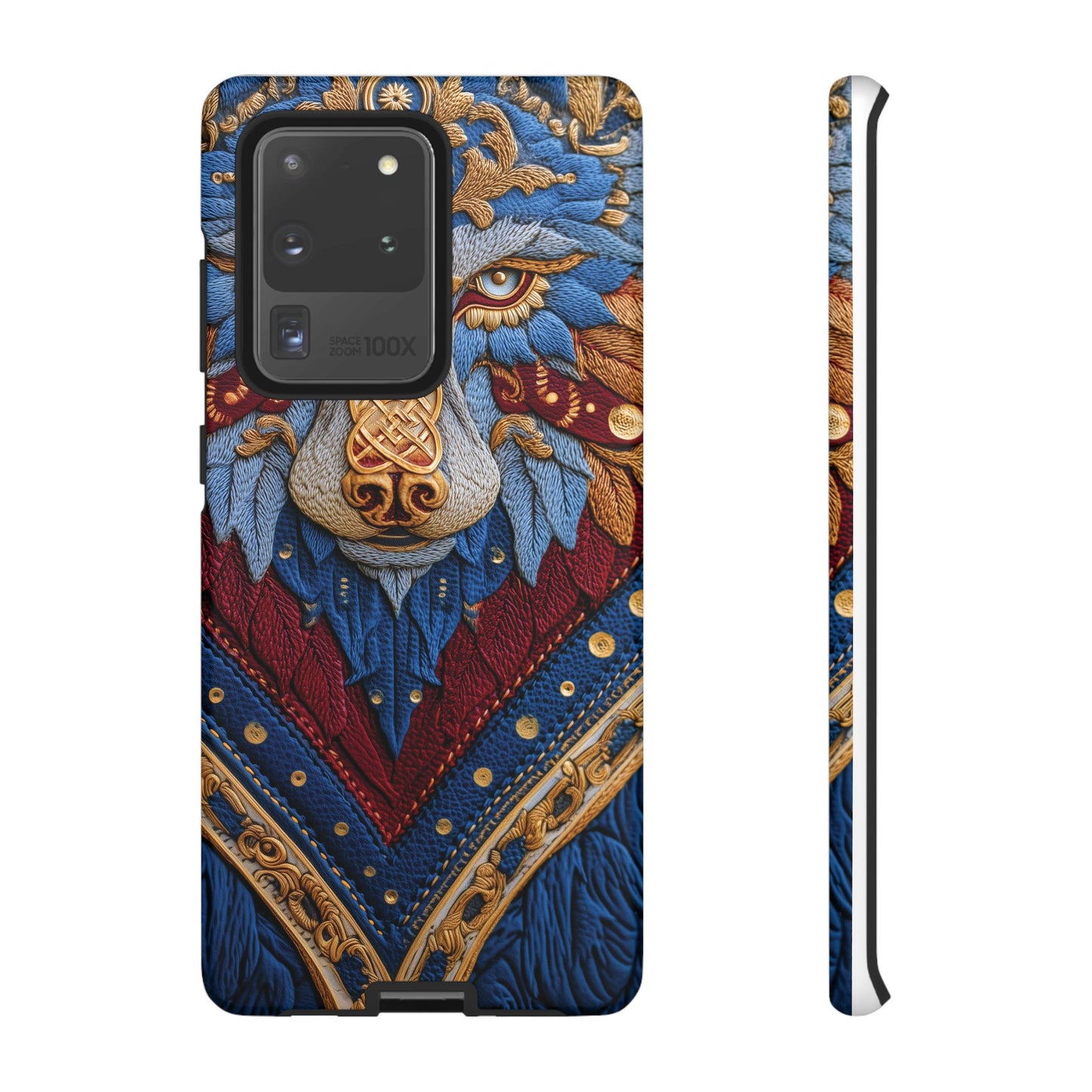 Loup des Glaces : Ornements Baroques et Fourrure Bleue