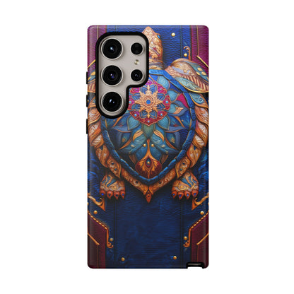 Tortue de Sagesse : Mandala Ornemental sur Cuir