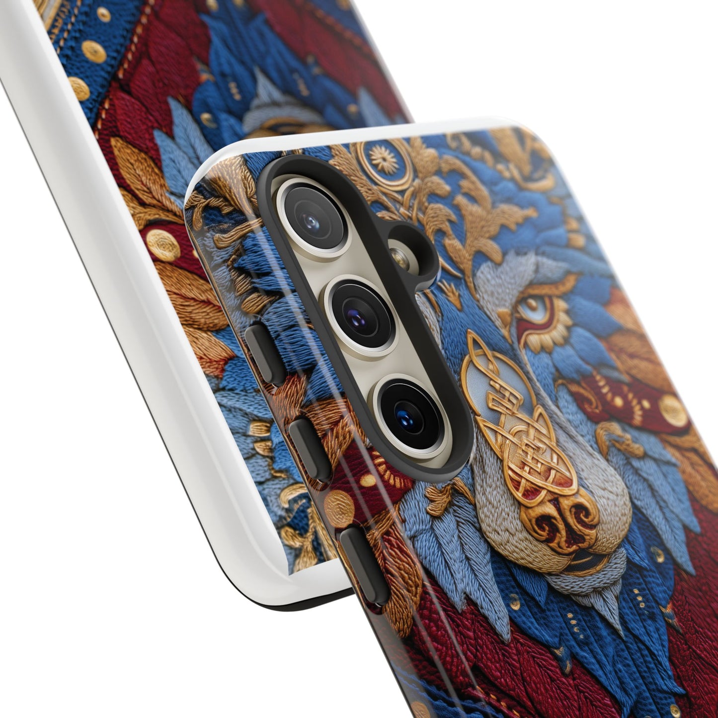 Loup des Glaces : Ornements Baroques et Fourrure Bleue