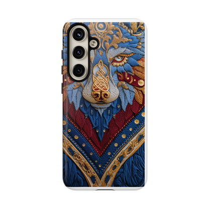 Loup des Glaces : Ornements Baroques et Fourrure Bleue