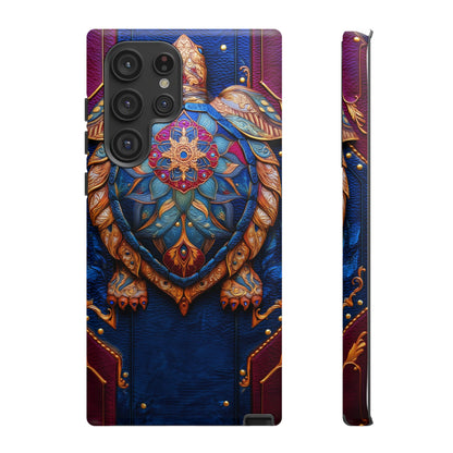 Tortue de Sagesse : Mandala Ornemental sur Cuir