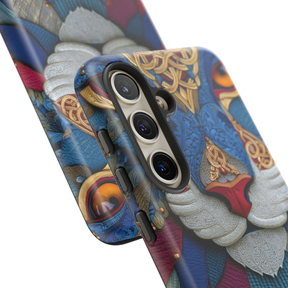 Chat Sacré : Masque Celtique en Cuir et Or