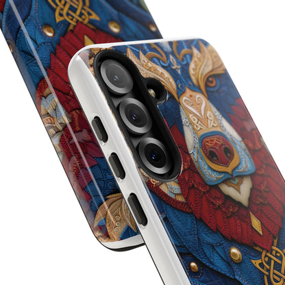 L'Ours Guerrier : Totem Celtique sur Cuir et Or