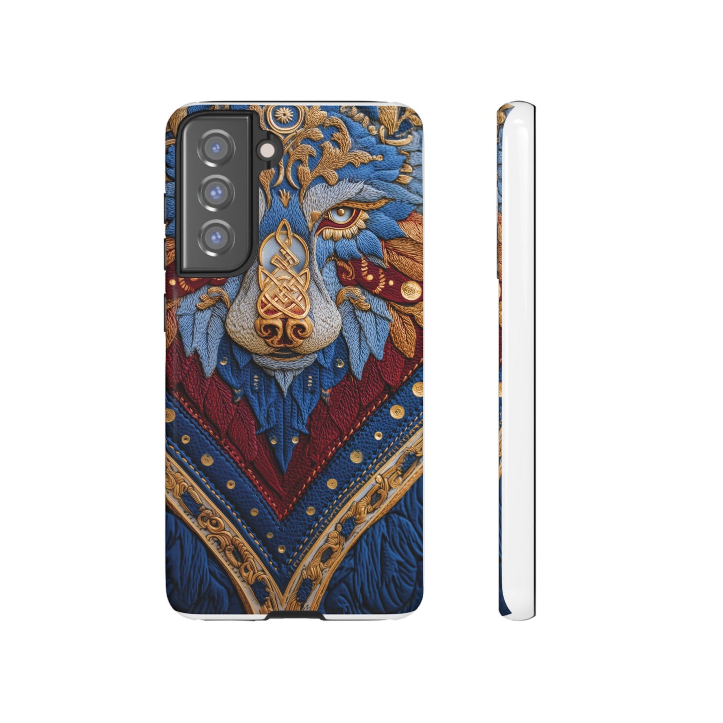 Loup des Glaces : Ornements Baroques et Fourrure Bleue