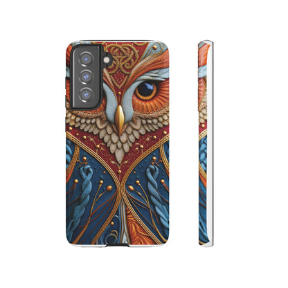 Hibou Royal : Art Textile Brodé et Cuir