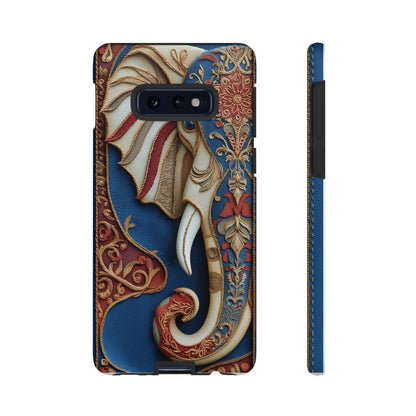 Éléphant Ornemental : Broderie Paisley et Cuir