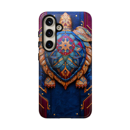 Tortue de Sagesse : Mandala Ornemental sur Cuir