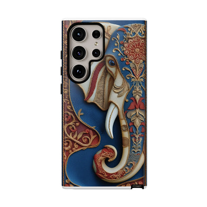 Éléphant Ornemental : Broderie Paisley et Cuir