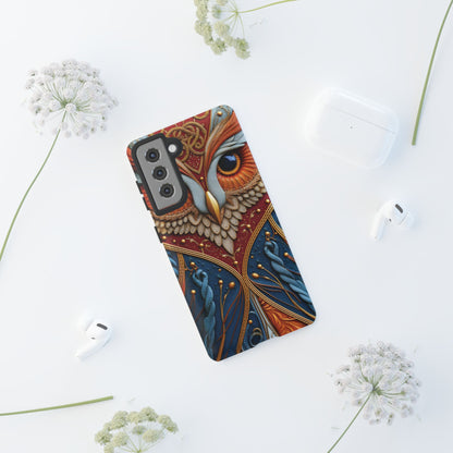 Hibou Royal : Art Textile Brodé et Cuir