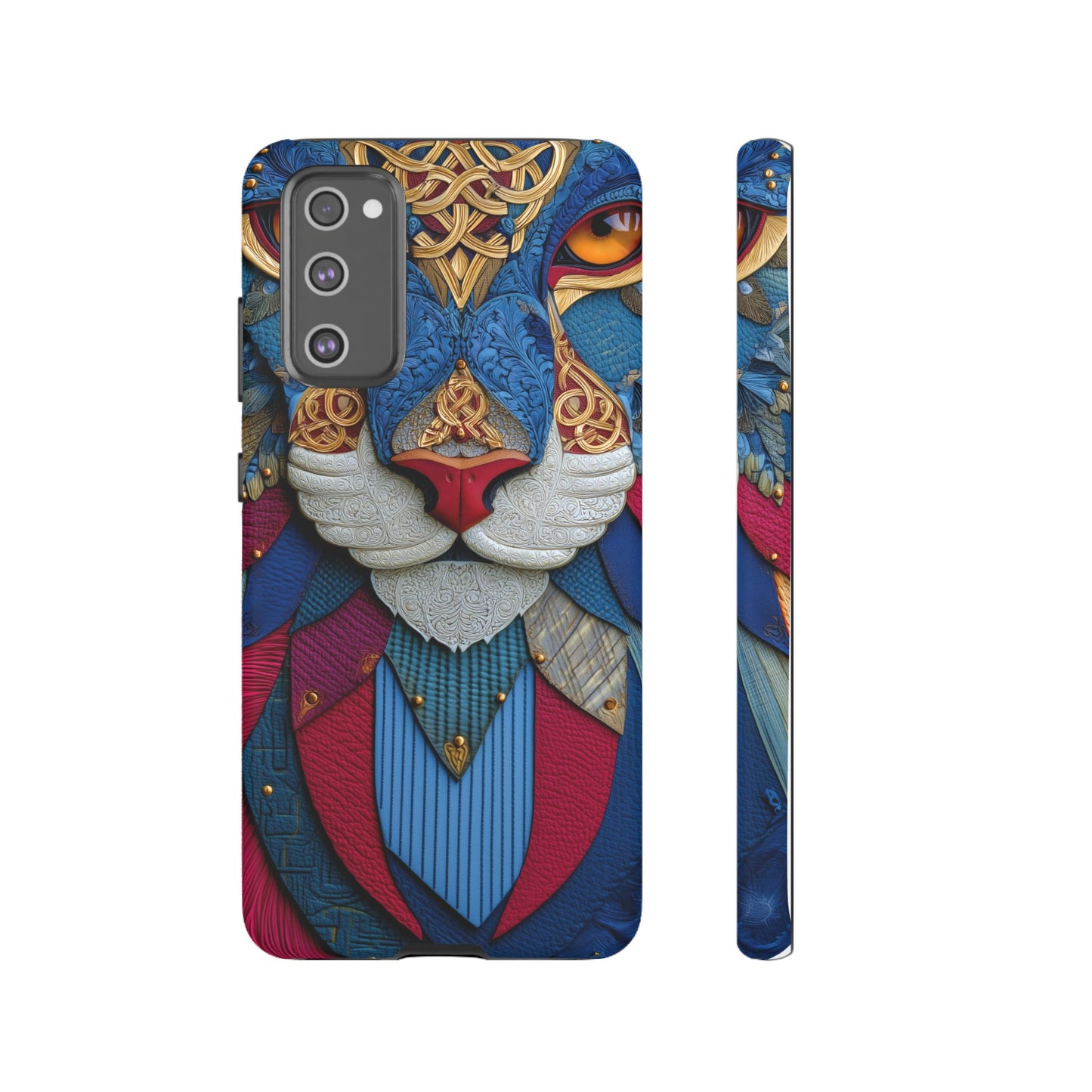 Chat Sacré : Masque Celtique en Cuir et Or