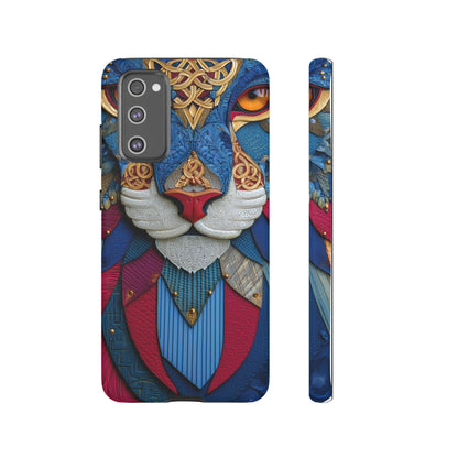 Chat Sacré : Masque Celtique en Cuir et Or