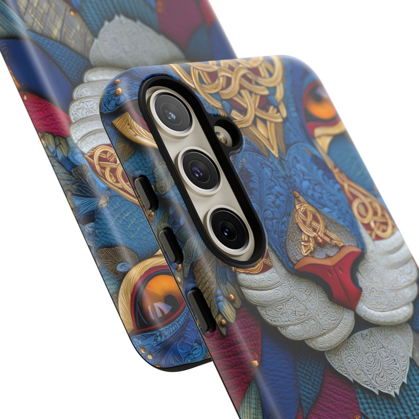 Chat Sacré : Masque Celtique en Cuir et Or