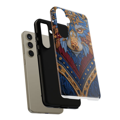 Loup des Glaces : Ornements Baroques et Fourrure Bleue