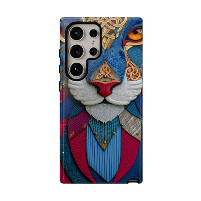 Chat Sacré : Masque Celtique en Cuir et Or