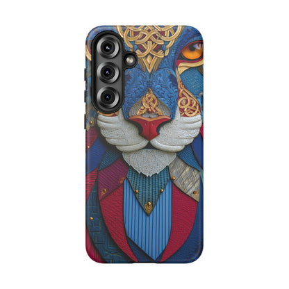 Chat Sacré : Masque Celtique en Cuir et Or