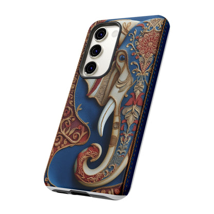 Éléphant Ornemental : Broderie Paisley et Cuir