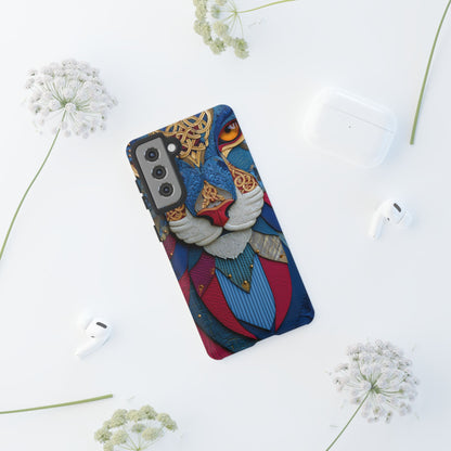 Chat Sacré : Masque Celtique en Cuir et Or