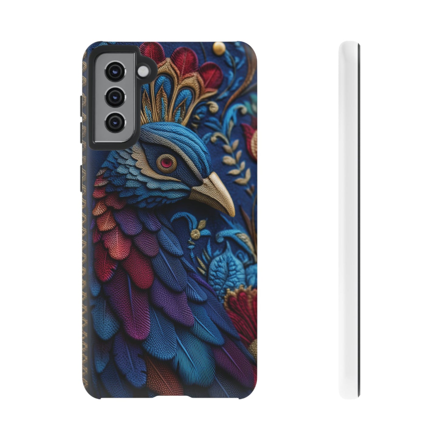 Paon Royal : Broderie de Luxe et Plumes Précieuses