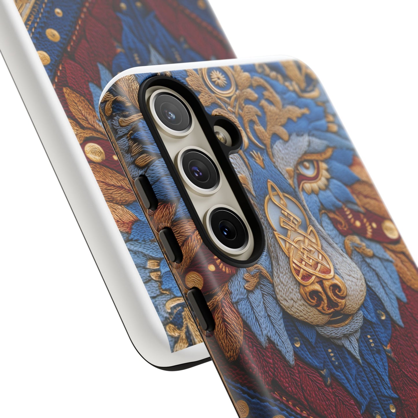 Loup des Glaces : Ornements Baroques et Fourrure Bleue