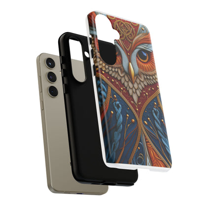 Hibou Royal : Art Textile Brodé et Cuir