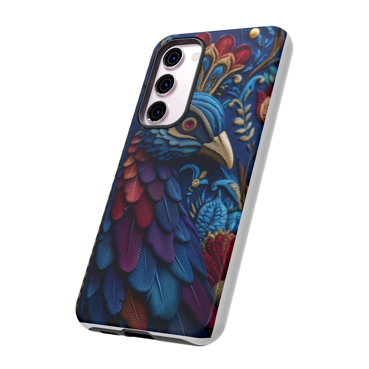 Paon Royal : Broderie de Luxe et Plumes Précieuses