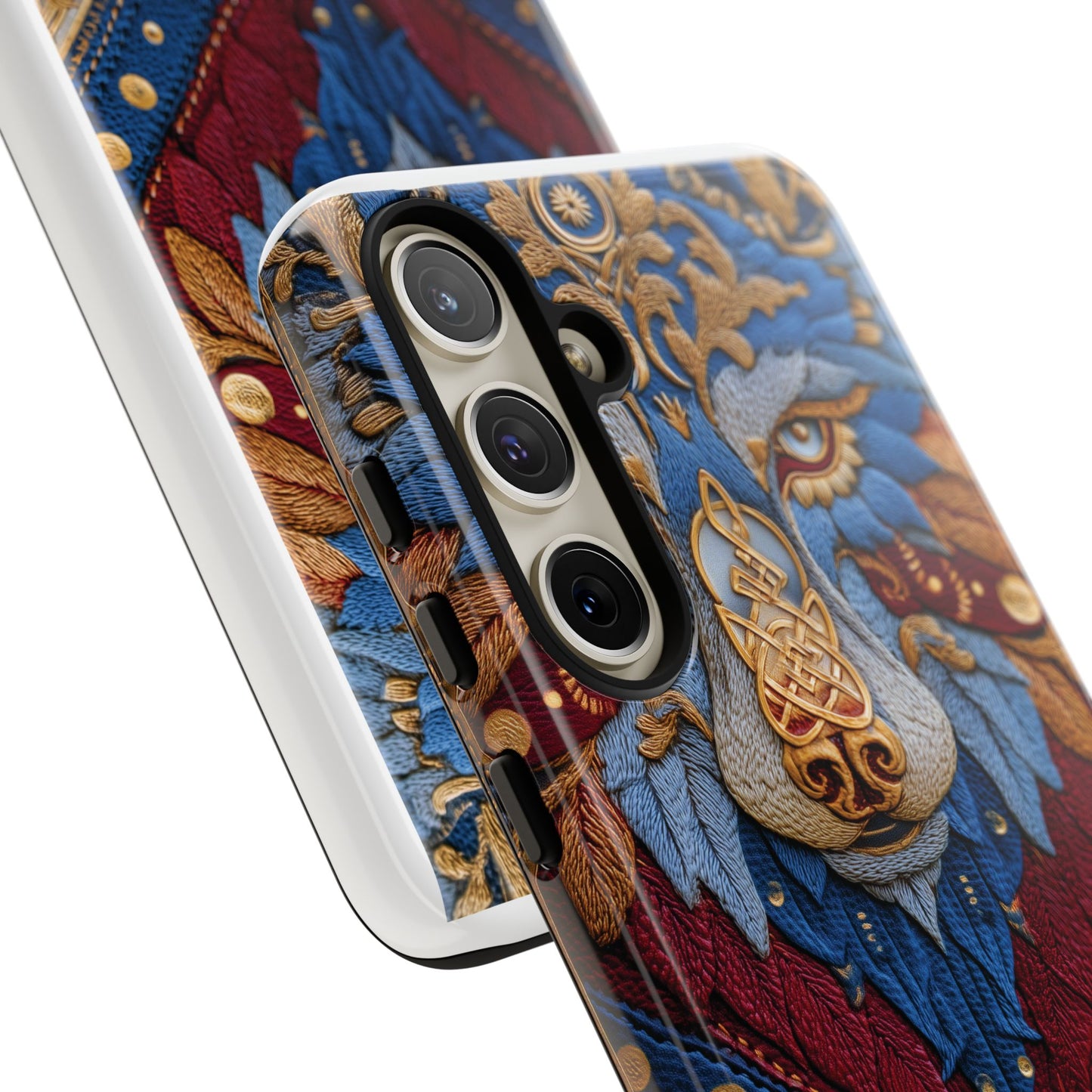 Loup des Glaces : Ornements Baroques et Fourrure Bleue