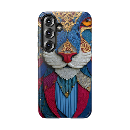 Chat Sacré : Masque Celtique en Cuir et Or