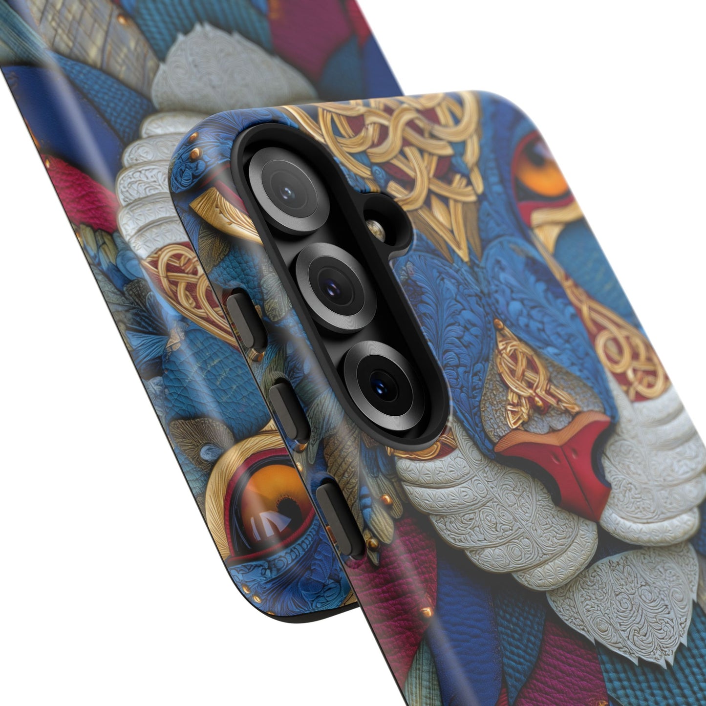 Chat Sacré : Masque Celtique en Cuir et Or