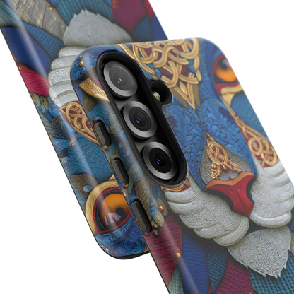 Chat Sacré : Masque Celtique en Cuir et Or