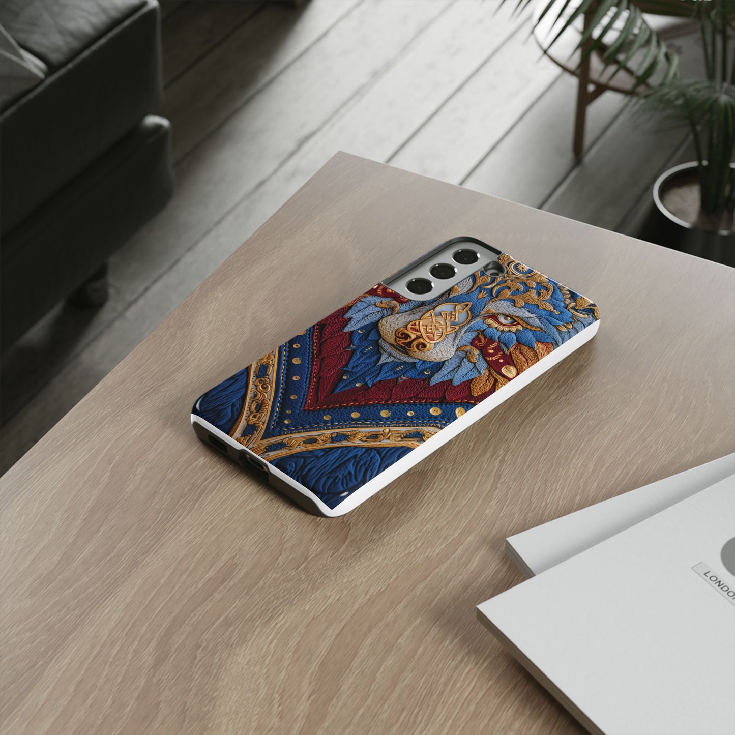 Loup des Glaces : Ornements Baroques et Fourrure Bleue