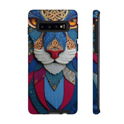 Chat Sacré : Masque Celtique en Cuir et Or