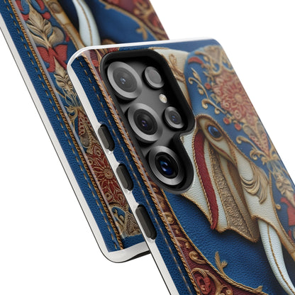 Éléphant Ornemental : Broderie Paisley et Cuir