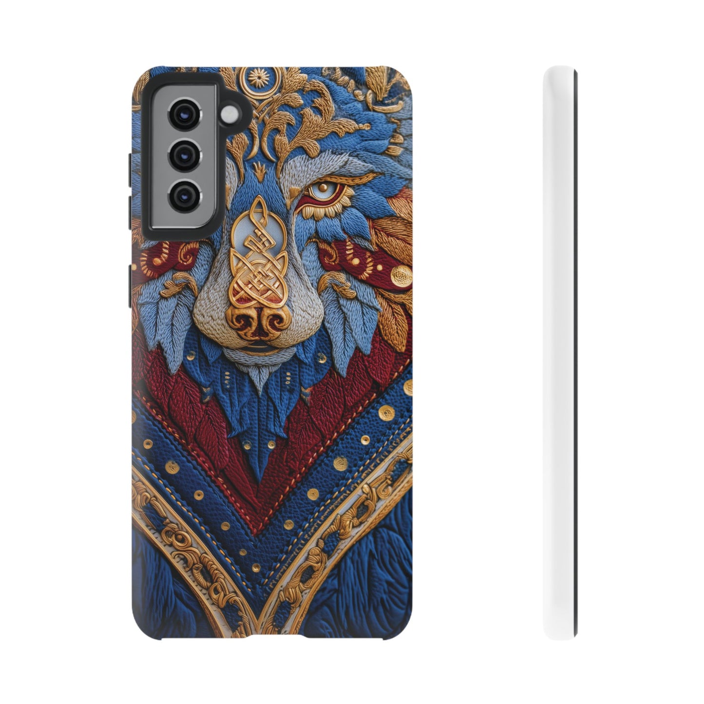 Loup des Glaces : Ornements Baroques et Fourrure Bleue