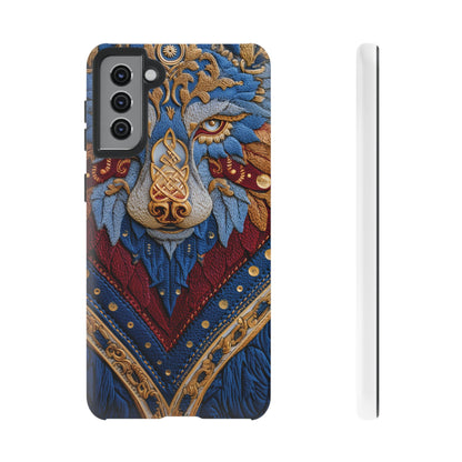 Loup des Glaces : Ornements Baroques et Fourrure Bleue