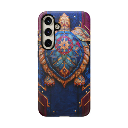 Tortue de Sagesse : Mandala Ornemental sur Cuir