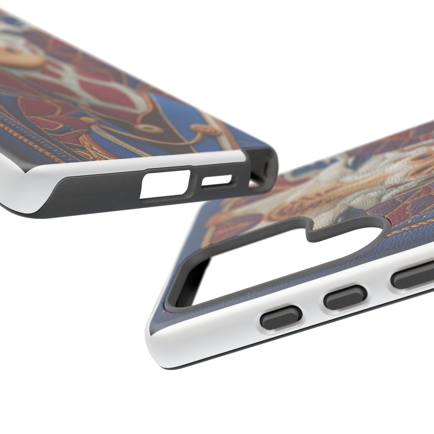 Girafe Aristocrate : Mosaïque de Cuir et Broderie