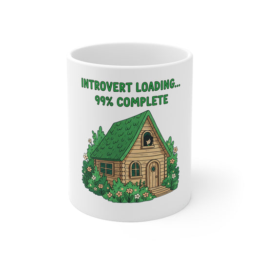 Introvert Loading 99% - Humour Batterie Sociale et Cabane Cosy