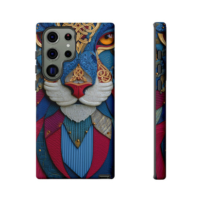 Chat Sacré : Masque Celtique en Cuir et Or