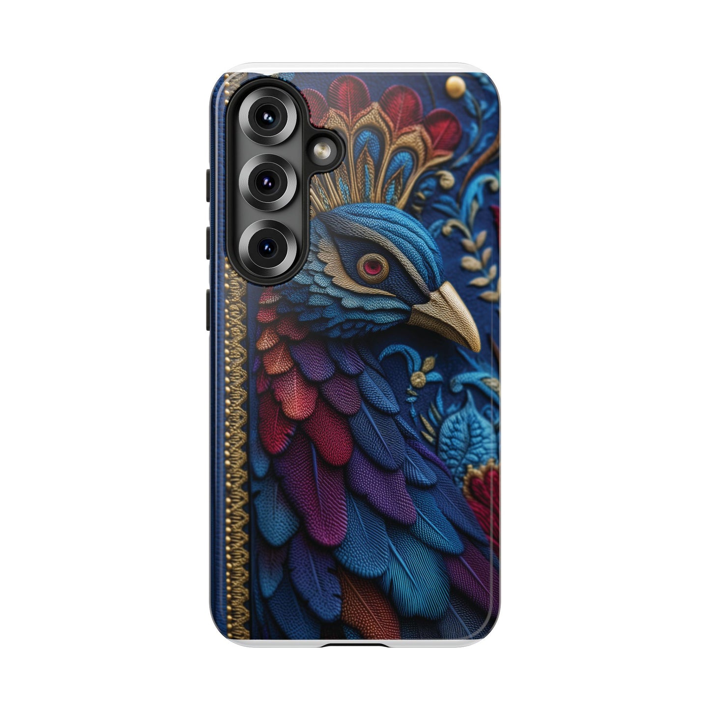 Girafe Aristocrate : Mosaïque de Cuir et Broderie